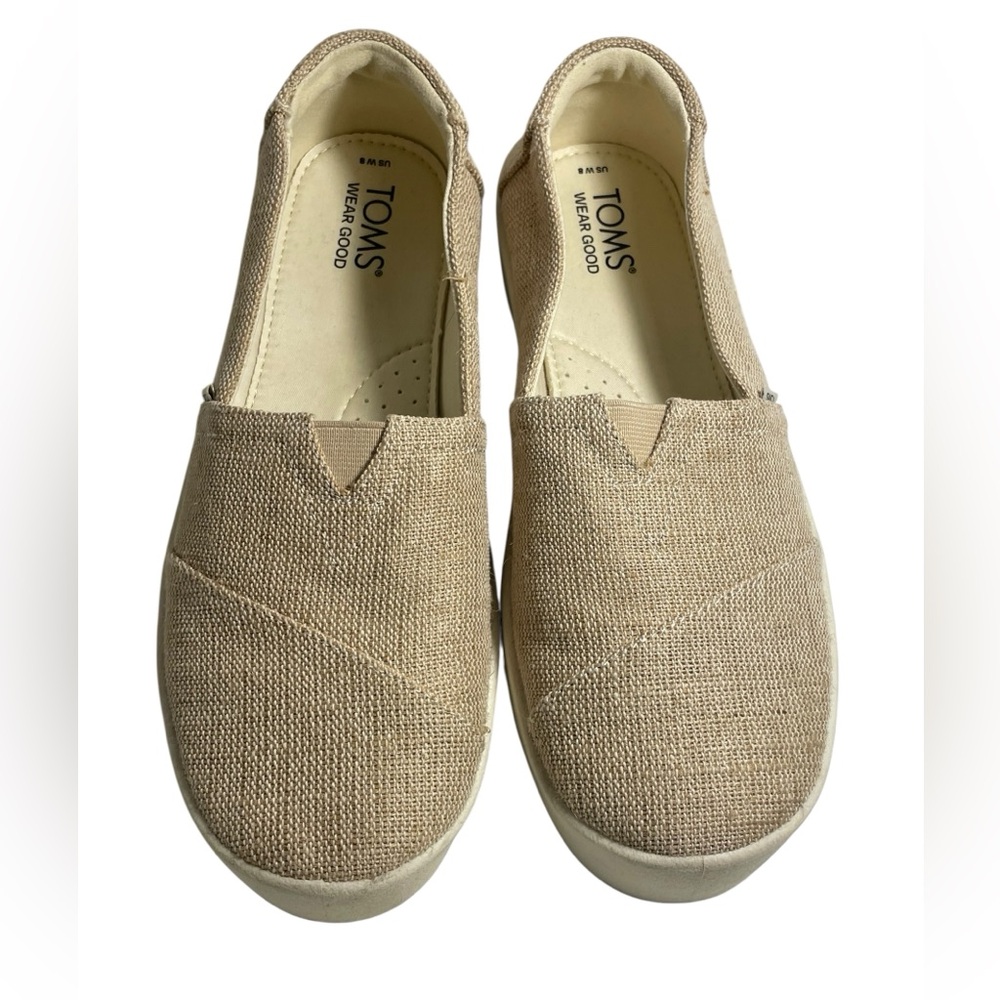 TOMS Verona Slip-On Platform Sneaker Women's Size 8 Natural Beige